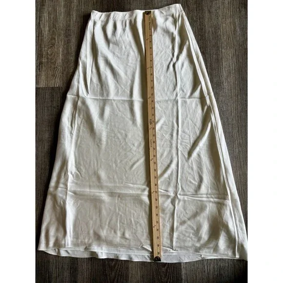 Favorite Daughter The Favorite Ivory Satin Maxi Mini Skirt Size Medium FLAW - Picture 9 of 13